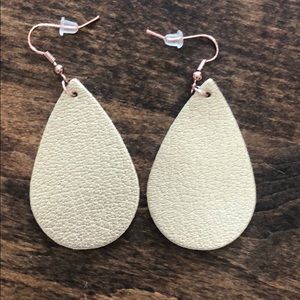 Gold Nickel and Suede earrings